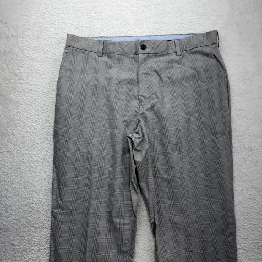 Brooks Brothers Milano Fit Grey Glen Plaid Advantage Chino Stretch Pants 36x32